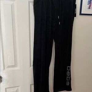 Bebe velour drawstring pants NWT